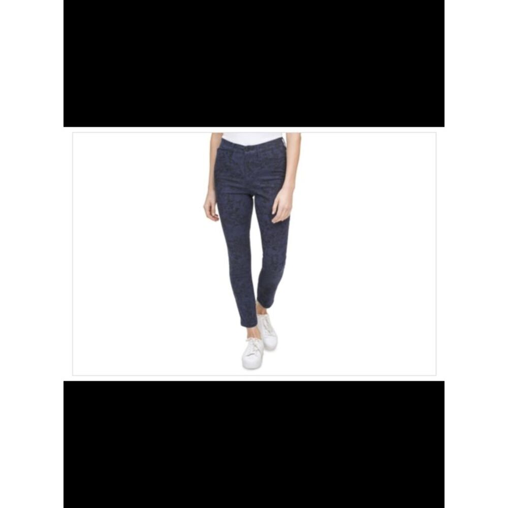 CALVIN KLEIN JEANS Womens Navy Pocketed Zippered High Rise Ankle Skinny Jeans 24